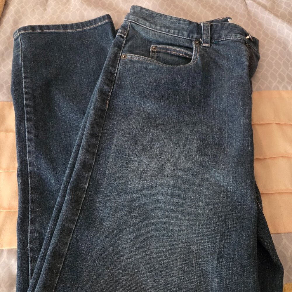 Talbots Jeans Relaxed Stretch Dark Blue Denim Size 8P 8 Petite